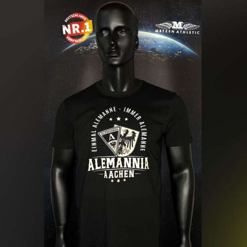 Alemannia T-Shirt Einmal Alemanne - immer Alemanne - Schwarz