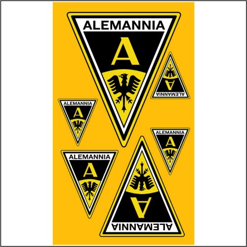 Alemannia 3D Aufkleber Wappen farbig