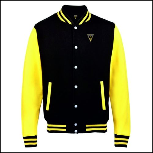 Alemannia Baseballjacke Schwarz-Gelb mit Stickabzeichen